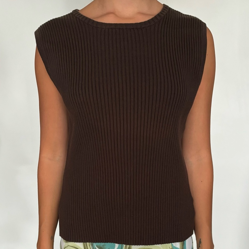 Chocolate Brown ribbed tank